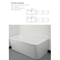 ECT Stella Free Standing Bath Back to wall-Square